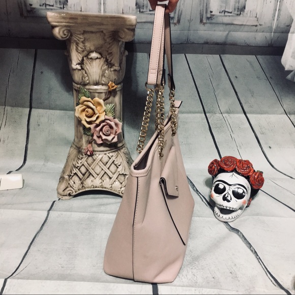 Aldo blush color chunky gold chain handles handbag - Picture 2 of 8